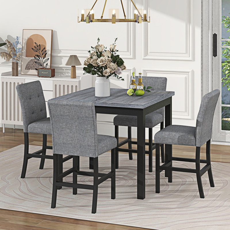 Latitude Run Cinthya 5 Piece Dining Set Square Dining Table Set Kitchen Set For 4 Wayfair